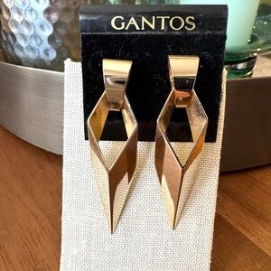 Vintage Gantos Gold Geometric Earrings